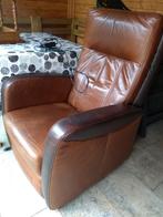 relax fauteuil leer sta-op stoel, Huis en Inrichting, Fauteuils, Ophalen, Gebruikt, 50 tot 75 cm, Leer