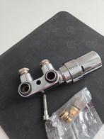 Onderblok chroom danfoss thermostaat ventielen tbv decorradi, Ophalen of Verzenden, Zo goed als nieuw, Chroom, Douche