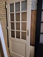 Stompe deur met paneel en ruitjes, Doe-het-zelf en Verbouw, Deuren en Horren, Ophalen, Gebruikt, 80 tot 100 cm, Binnendeur