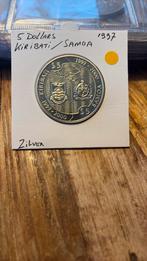5 dollars Kiribati / Samoa ‘ combi coin ‘ zilver proof 1997, Ophalen of Verzenden, Losse munt, Zilver