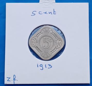 5 cent 1913 - Wilhelmina    beschikbaar voor biedingen