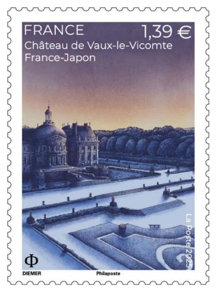 Jaar 2025 Emission commune France-Japon - Château de Vaux le, Postzegels en Munten, Postzegels | Europa | Frankrijk, Postfris