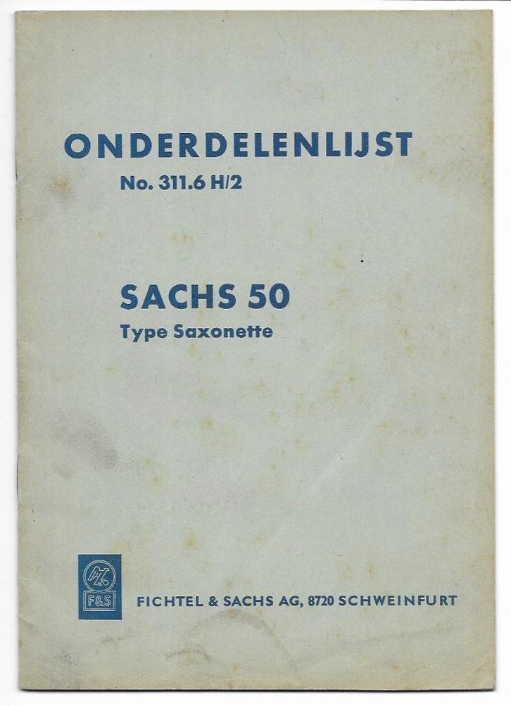 Sachs 50 Saxonette onderdelenlijst (7068z), Fietsen en Brommers, Handleidingen en Instructieboekjes, Zo goed als nieuw, Ophalen of Verzenden