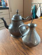 Antieke Tinnen Theepot en kan (zink), Ophalen of Verzenden