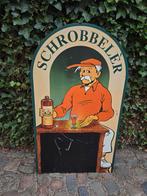 Houten wandbord Schrobbelér, Ophalen, Gebruikt, Reclamebord