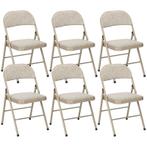 Set van 6 opvouwbare stoelen klapstoelen, Bruin, Nieuw, Ophalen of Verzenden, Metaal