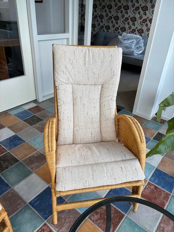 Rotan fauteuils met kussen beschikbaar voor biedingen