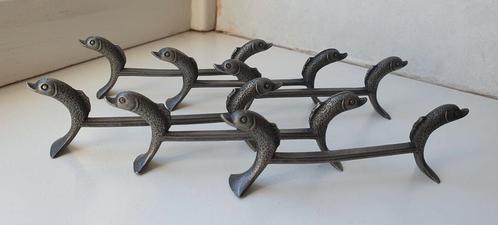 Zes messenleggers bestek leggers met vis, Antiek en Kunst, Curiosa en Brocante, Verzenden