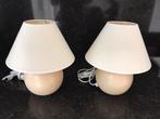 2 Schemerlampen (steen met stoffen kap), Huis en Inrichting, Ophalen of Verzenden, Gebruikt, Minder dan 50 cm