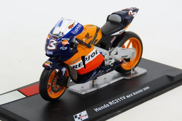 59978: Honda RC211V - Max Biaggi - 2005 - Atlas 1:24, Hobby en Vrije tijd, Modelauto's | 1:24, Zo goed als nieuw, Motor, Overige merken
