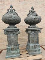 BRONZEN EXCLUSIEVE ZUILEN MET VAZEN ZEER ZWAAR BRONS TOPSTUK, Ophalen of Verzenden, Zo goed als nieuw, Overige materialen, Overige typen