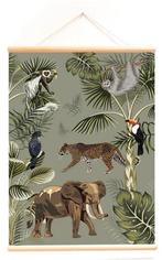 Jungle big five poster 2x, Antiek en Kunst, Antiek | Schoolplaten, Ophalen of Verzenden