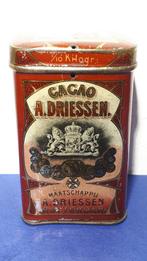 Cacao A. Driessen 1/10 Kilogr. Hoogte 9.5cm. Ongeveer 1910., Verzamelen, Blikken, Overige merken, Overige, Ophalen of Verzenden