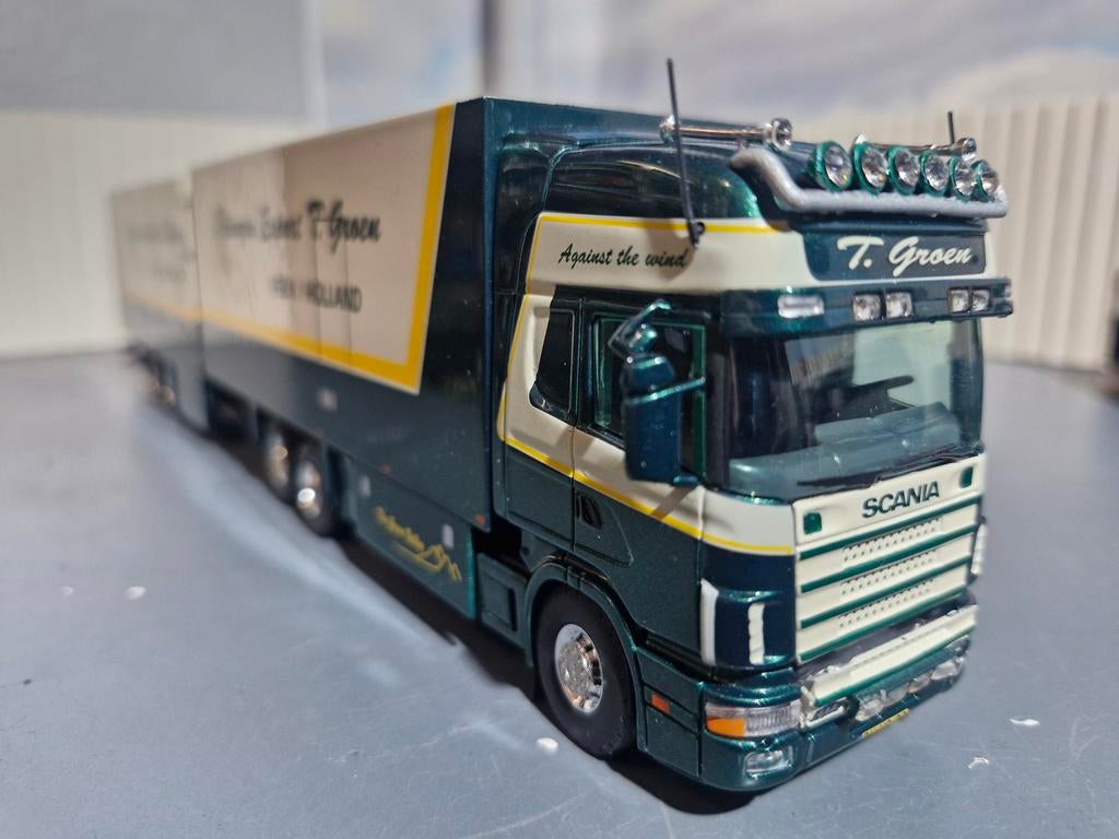 Scania combi tekno van T. GROEN, Hobby en Vrije tijd, Modelauto's | 1:50, Ophalen of Verzenden, Zo goed als nieuw, Bus of Vrachtwagen