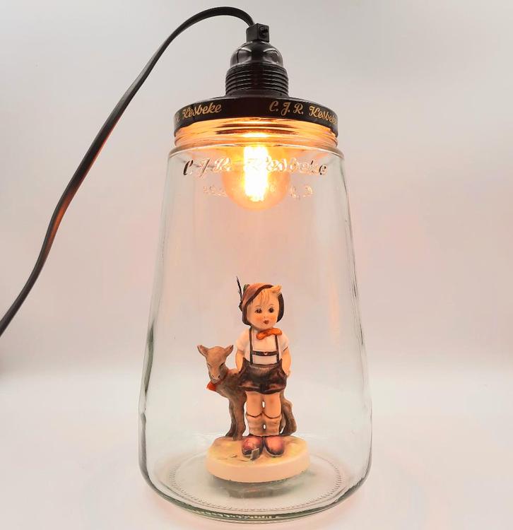 AANBIEDING Kesbeke hanglamp of tafellamp met vintage beeldje, Huis en Inrichting, Lampen | Hanglampen, Nieuw, Minder dan 50 cm