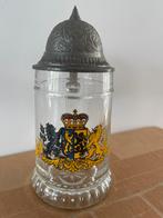 Bierpul BMF met deksel en wapen jaren 70, Ophalen of Verzenden, Zo goed als nieuw, Bierglas