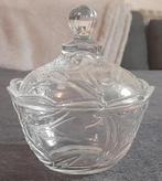 Dekoratief vintage glazen suikerpot met deksel, Gebruikt, Overige typen, Ophalen of Verzenden, Glas