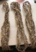 Oude goudkleurige tinsel kerstslingers (3), Diversen, Kerst, Ophalen of Verzenden, Gebruikt