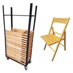 Aanbieding Transportkar met 25 Houten klapstoelen Bistro, Ophalen of Verzenden, Nieuw, Overige