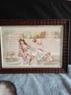 Antieke print van V.Tojetti (1851-1901) in oude houten lijst, Ophalen of Verzenden