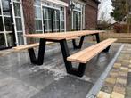 Picknicktafel staal en Douglas, duurzaam en robuust, Ophalen of Verzenden, Nieuw, Rechthoekig, Staal