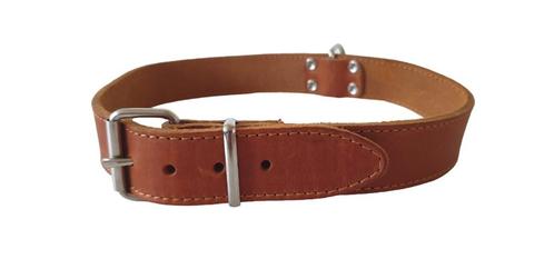 JACK & VANILLA Halsband Vetleder Cognac Nek 57-63 cm OP=OP!, Dieren en Toebehoren, Hondenhalsbanden en Penningen, Nieuw, Handgemaakt