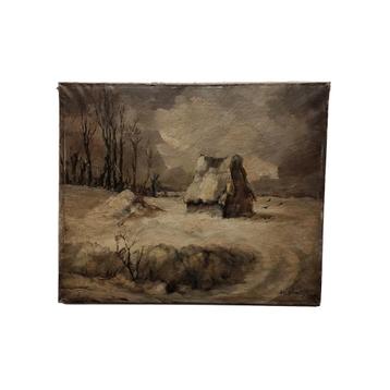 Winterlandschap van Pie Schmitz 1904-1972. jaren 50/60 beschikbaar voor biedingen