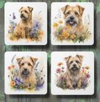 Norfolk Terriër Aquarel onderzetters met houder, Ophalen of Verzenden, Nieuw, Glas of Kopje