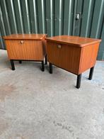 2 Retro Teak Nachtkastjes, Ophalen of Verzenden, Huis en Inrichting