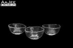 3 Pukeberg Sweden - Ijsglas schaaltjes of theelichthouders, Antiek en Kunst, Antiek | Glas en Kristal, Ophalen of Verzenden