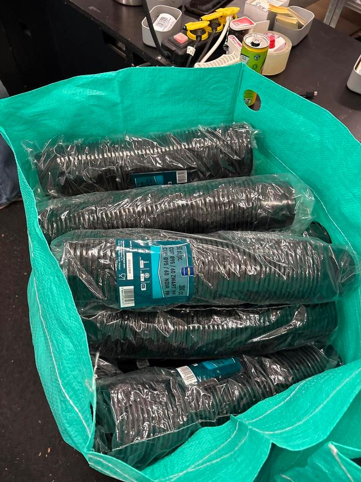 Plastic Bakjes - CUP 095/60 Zwart PP, Doe-het-zelf en Verbouw, Buizen en Afvoer, Nieuw, Overige typen, Pvc, Minder dan 2 meter