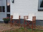 Set 2 Massief Houten Regisseursstoelen. Klapstoel hardhout, Huis en Inrichting, Stoelen, Ophalen, Hout, Gebruikt, Twee