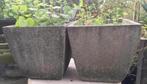 Grote grijze zware bloempotten plantenbakken 30cm, Tuin en Terras, Bloempotten, 25 tot 40 cm, Zo goed als nieuw, Minder dan 40 cm