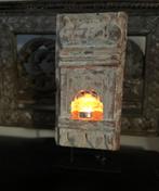 Tempelsteen op voet gevelsteen India lampennis rajasthan, Ophalen of Verzenden