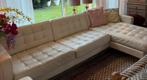 Wit leren IKEA Landskrona hoekbank, rechte bank + voetenbank, Huis en Inrichting, Ophalen, Gebruikt, Leer, Ikea design Landskrona gekapitonneerd wit leer