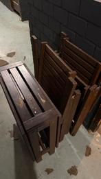 Echte Houd 2 steolen en tafel, Tuin en Terras, Ophalen, Gebruikt, Hout