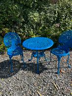 Stevige aluminium tuinset met ijzeren poot, Gebruikt, Eettafel, Aluminium, Tuinset