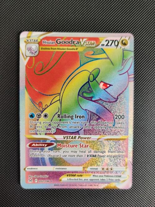 Hisuian Goodra Vstar NM Rainbow Lost Origin 202, Hobby en Vrije tijd, Verzamelkaartspellen | Pokémon, Boosterbox, Ophalen of Verzenden