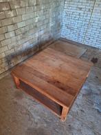Teakhouten salontafel met opbergruimte, Huis en Inrichting, Tafels | Salontafels, Ophalen of Verzenden