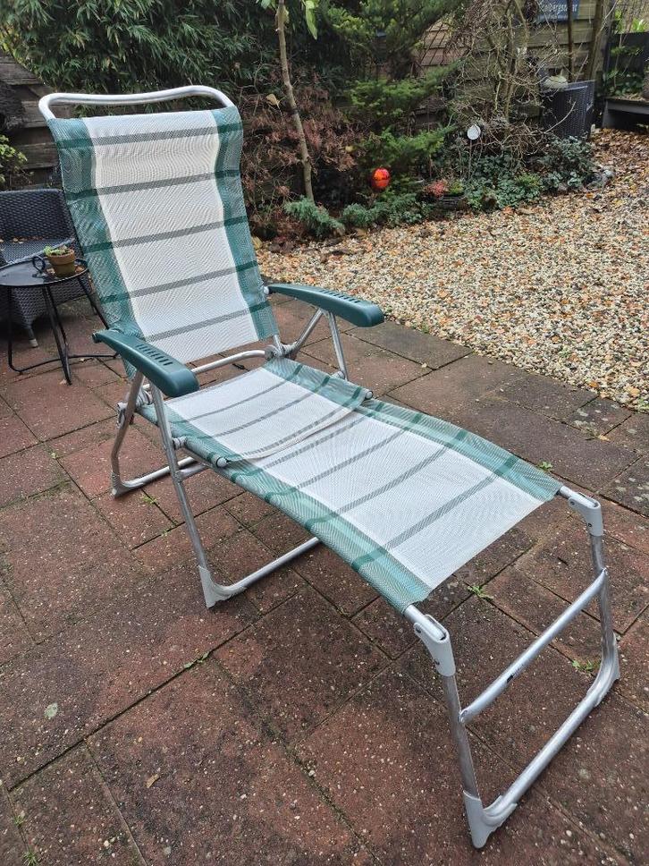 Campingstoelen met voetenbankje, Caravans en Kamperen, Kampeermeubelen, Gebruikt, Campingstoel, Ophalen