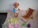baby born gaat op vakantie met strandstoel en acc, Ophalen of Verzenden, Zo goed als nieuw, Babypop