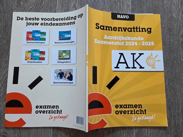 Samenvatting Examenstof Aardrijkskunde, Boeken, Schoolboeken, Zo goed als nieuw, Aardrijkskunde, HAVO, Ophalen