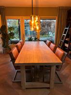 Massief Eiken Tafel - Gezandstraald - 258x100, Huis en Inrichting, Ophalen, Gebruikt, 100 tot 150 cm, Eikenhout