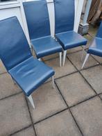 Set van 4 stoelen, Huis en Inrichting, Stoelen, Ophalen, Overige materialen, Gebruikt, Blauw