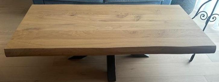 TRUNK salontafel met 6cm eiken blad, Huis en Inrichting, Tafels | Salontafels, Zo goed als nieuw, Minder dan 50 cm, 50 tot 100 cm