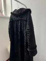 Vintage Persian Lamb Fur Coat with Mink Trim, Kleding | Dames, Jassen | Winter, Maat 38/40 (M), Zwart, Ophalen of Verzenden, Zo goed als nieuw