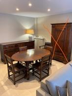 Tafel + 6 stoelen, Huis en Inrichting, Tafels | Eettafels, Ophalen, Gebruikt, Eikenhout, 200 cm of meer