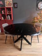 Zwarte ronde eettafel - 6 personen, Ophalen, Gebruikt, Rond, Vijf personen of meer