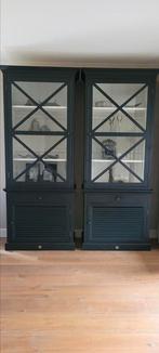 2 prachtige landelijke zwarte kasten Louvre deuren, Huis en Inrichting, Kasten | Overige, Ophalen, Gebruikt