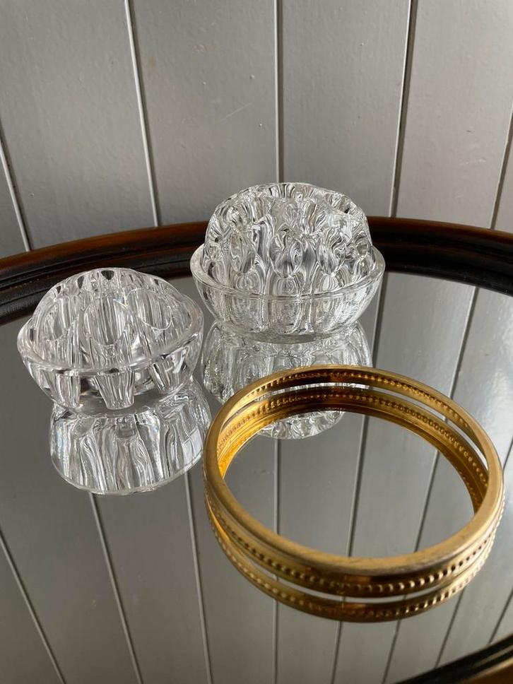 2 x Vintage bloemsteker rozensteker pique fleur France 50s, Antiek en Kunst, Antiek | Glas en Kristal, Ophalen of Verzenden